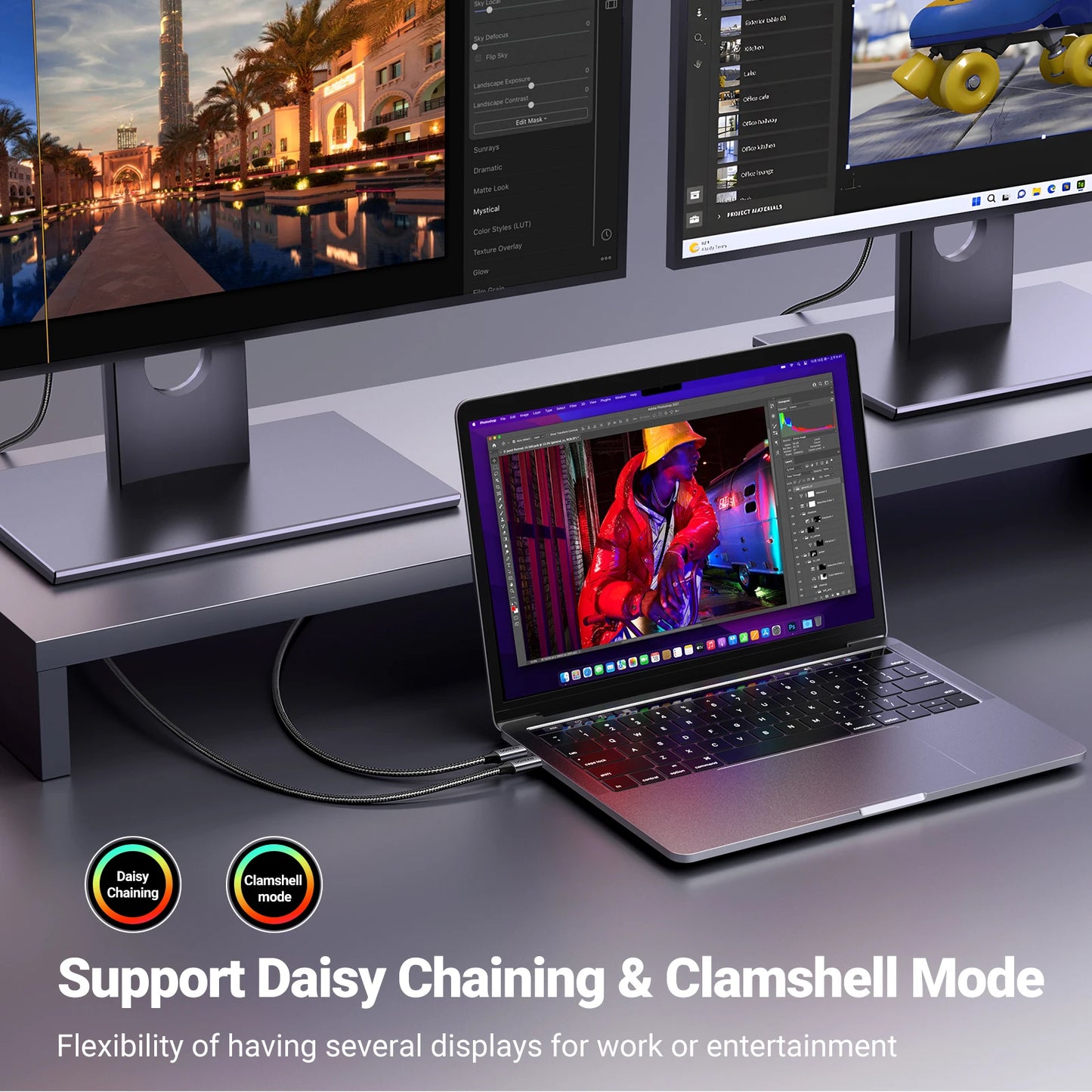 UGREEN USB-C naar 8K DisplayPort 1.4 Kabel – Thunderbolt 3/4 Compatible
