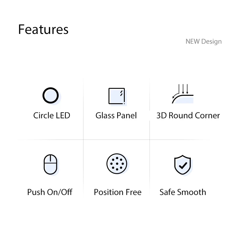 Wallpad Luxe Glazen Lichtschakelaar – 1/2/3/4-Gang Rond Design met LED-indicator (110–250V, 16A)