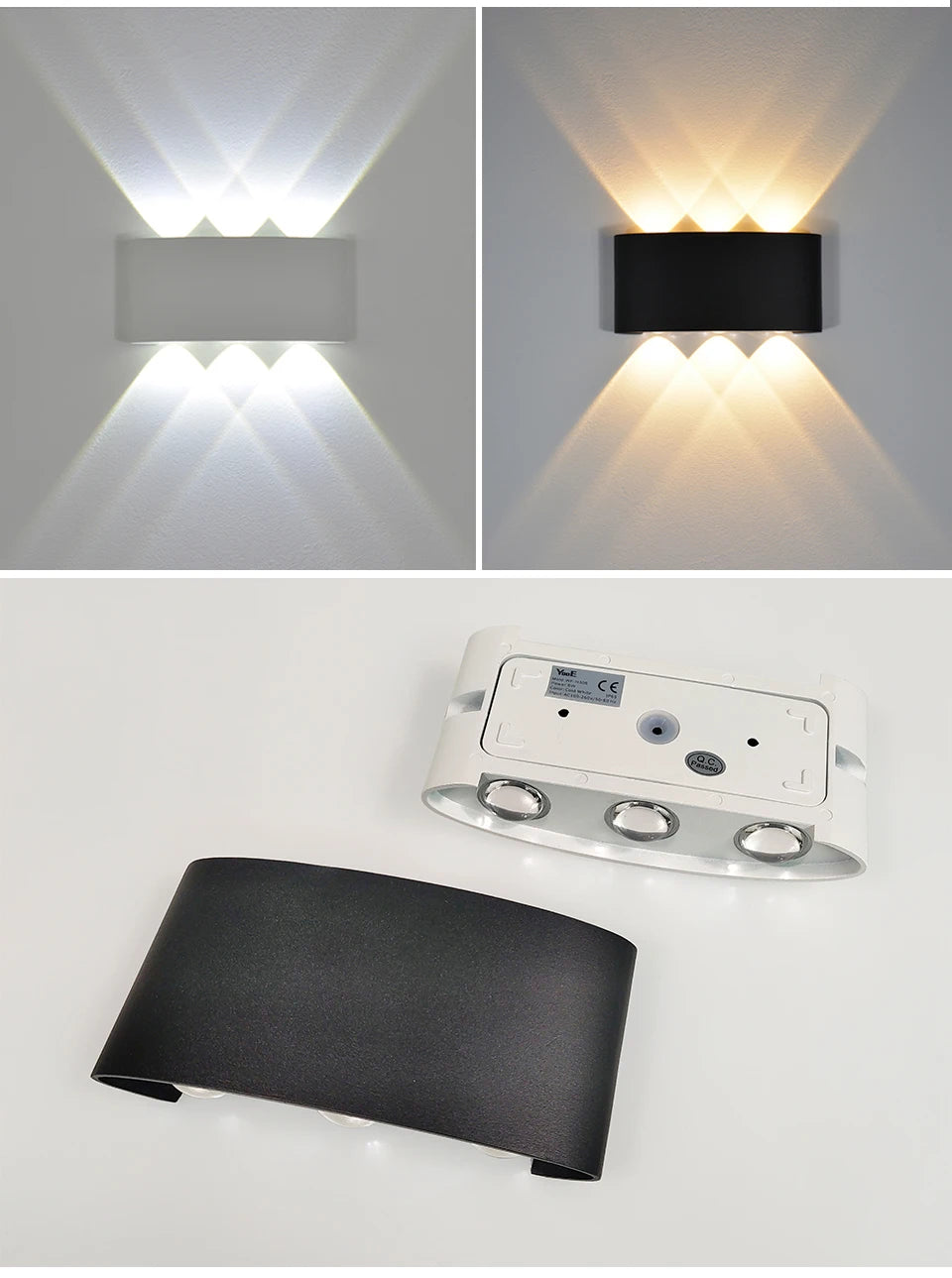 Up and Down LED Wall Lamp Waterproof IP65 Aluminium Interior Wall Light For Bedroom Living Room Corridor Indoor Outdoor Lighting