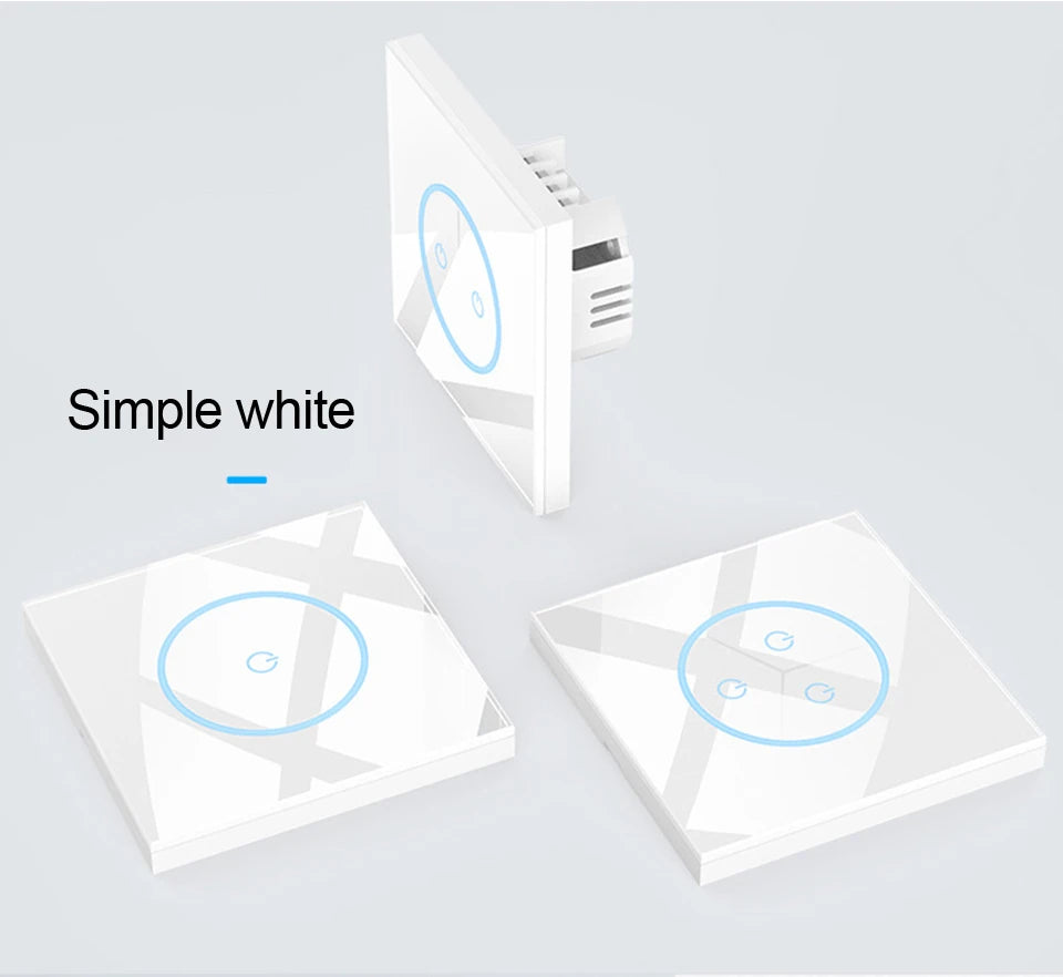 Tuya WiFi Smart Lichtschakelaar – 1/2/3-Gang Touchpaneel met App-bediening voor Alexa & Google Home
