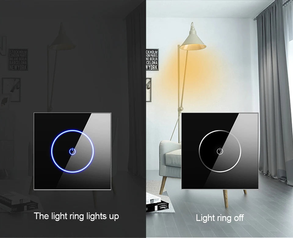 Tuya WiFi Smart Lichtschakelaar – 1/2/3-Gang Touchpaneel met App-bediening voor Alexa & Google Home