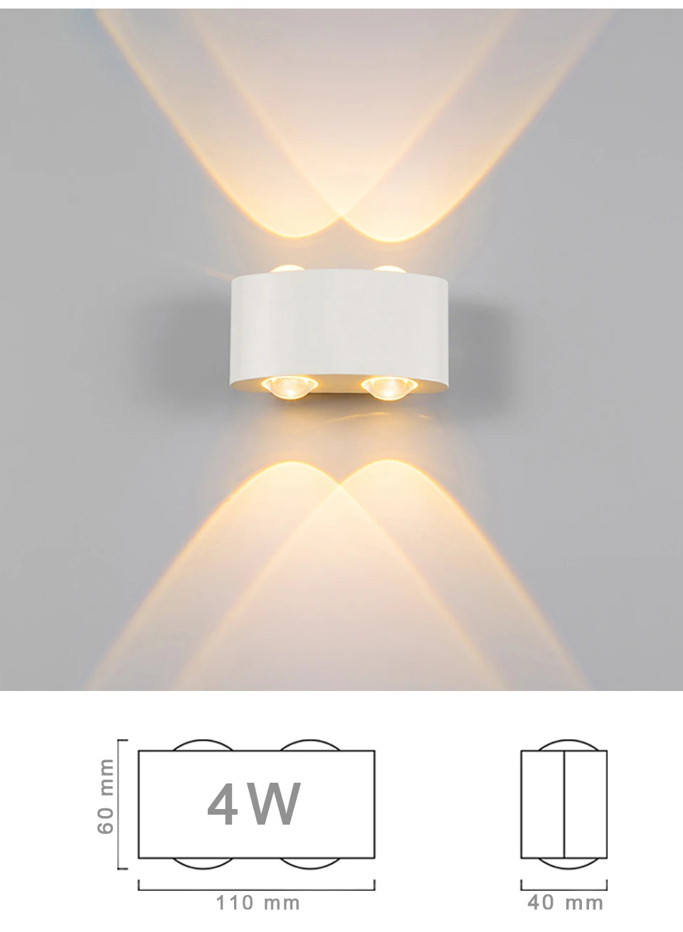 Up and Down LED Wall Lamp Waterproof IP65 Aluminium Interior Wall Light For Bedroom Living Room Corridor Indoor Outdoor Lighting