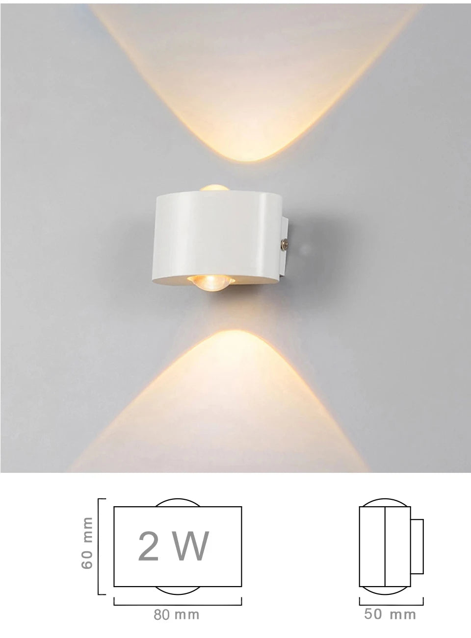 Up and Down LED Wall Lamp Waterproof IP65 Aluminium Interior Wall Light For Bedroom Living Room Corridor Indoor Outdoor Lighting
