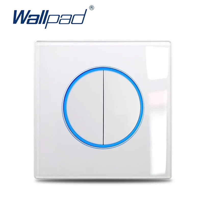 Wallpad Luxe Glazen Lichtschakelaar – 1/2/3/4-Gang Rond Design met LED-indicator (110–250V, 16A)