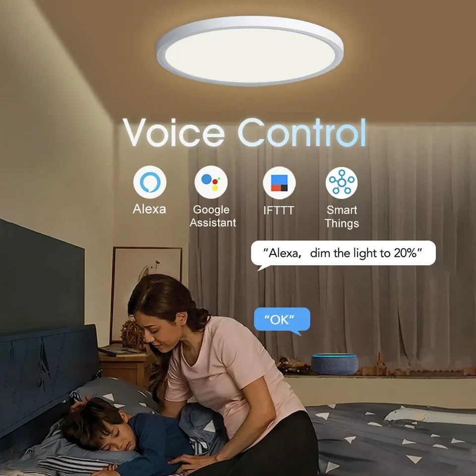 BENEWTON TUYA Slimme RGB LED Plafondlamp – App- & Spraakbediening, Dimbaar, Muzieksync