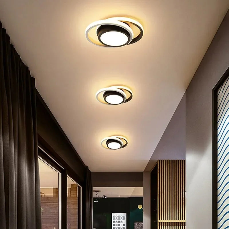 DARHYN Kleine Moderne LED Plafondlamp – Creatief 2-Ringen Design, Aluminium & Acryl