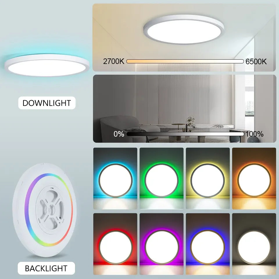 BENEWTON TUYA Slimme RGB LED Plafondlamp – App- & Spraakbediening, Dimbaar, Muzieksync