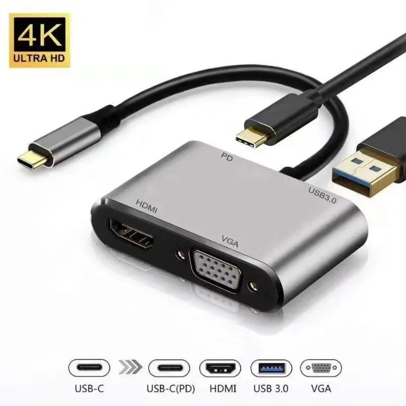 4-in-1 USB-C HUB Docking Station