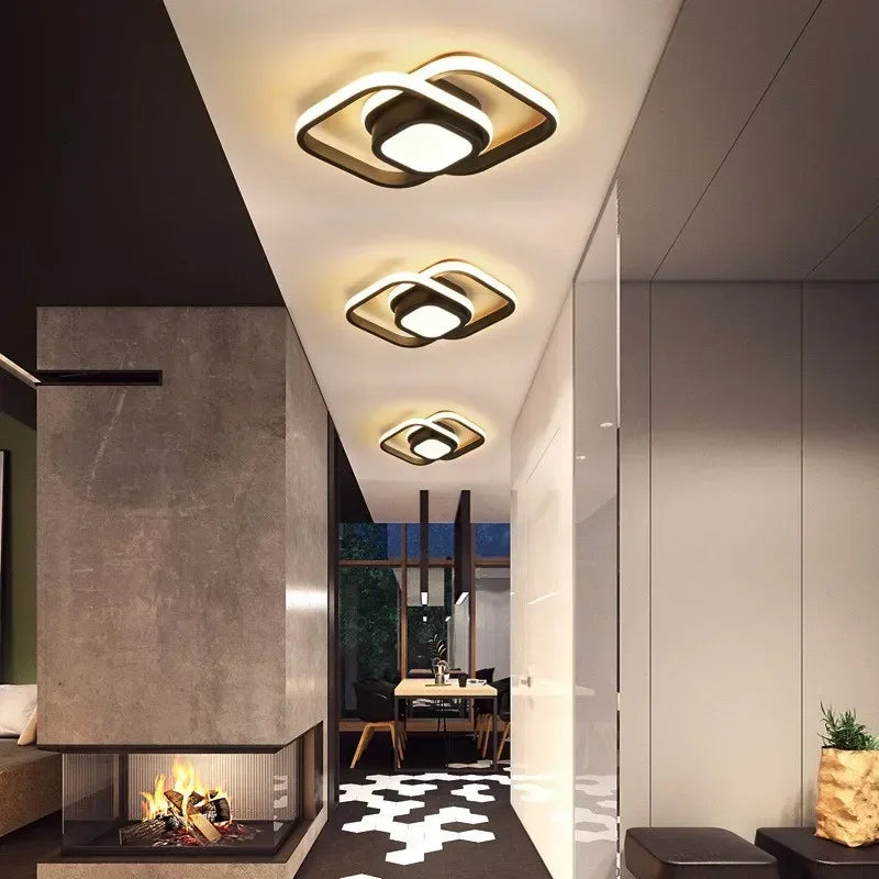 DARHYN Kleine Moderne LED Plafondlamp – Creatief 2-Ringen Design, Aluminium & Acryl
