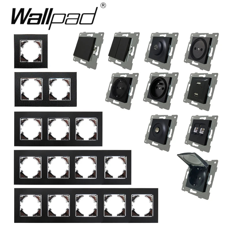 Wallpad Luxe Zwarte Kristalglas Lichtschakelaar β 2-Weg Kruisschakelaar met LED-indicator (110β250V)