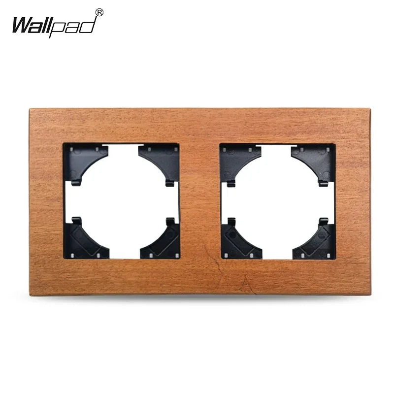 Wallpad Luxe Houten EU Stopcontact – Retro Schakelaar met USB, TV & Datapoort (110–250V)