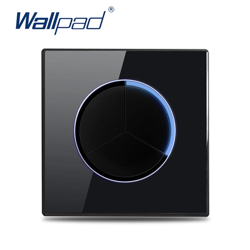 Wallpad Luxe Glazen Lichtschakelaar – 1/2/3/4-Gang Rond Design met LED-indicator (110–250V, 16A)
