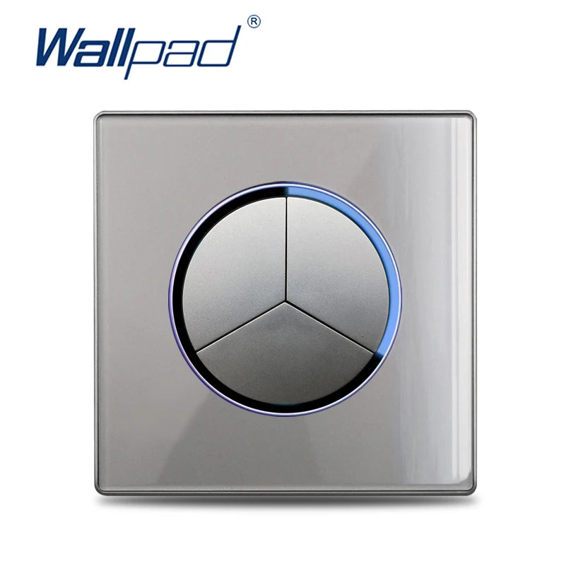 Wallpad Luxe Glazen Lichtschakelaar – 1/2/3/4-Gang Rond Design met LED-indicator (110–250V, 16A)