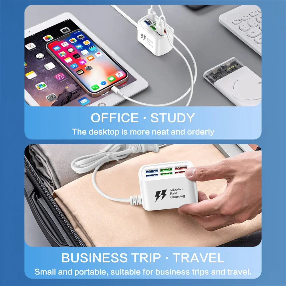 USB Power Strip Phone Charger Universal Adapter MultiPort Head Socket EU Plug Wall Charger For Iphone Xiaomi Socket HUB Splitter
