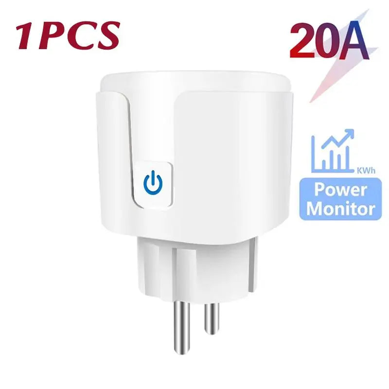TUYA Smart Plug – WiFi/Zigbee EU Stopcontact, 16A/20A, Energiemeter, Spraakbesturing