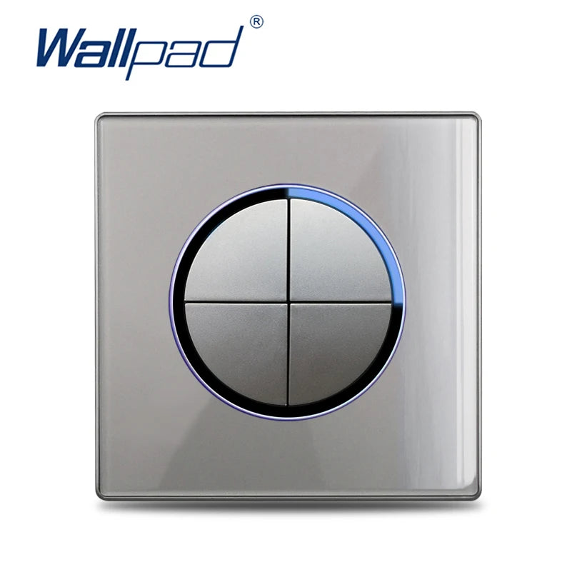 Wallpad Luxe Glazen Lichtschakelaar – 1/2/3/4-Gang Rond Design met LED-indicator (110–250V, 16A)