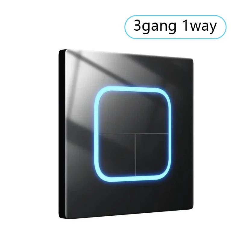 Depo Guye Glazen Lichtschakelaar – 1/2/3/4-Gang Touchpaneel met LED-indicator (110–250V)