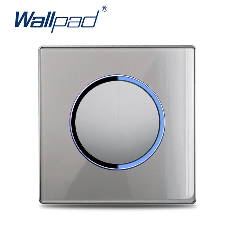 Wallpad Luxe Glazen Lichtschakelaar – 1/2/3/4-Gang Rond Design met LED-indicator (110–250V, 16A)