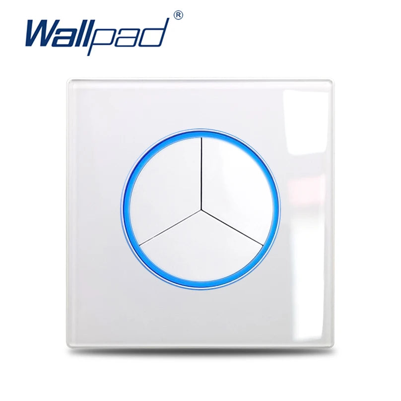 Wallpad Luxe Glazen Lichtschakelaar – 1/2/3/4-Gang Rond Design met LED-indicator (110–250V, 16A)