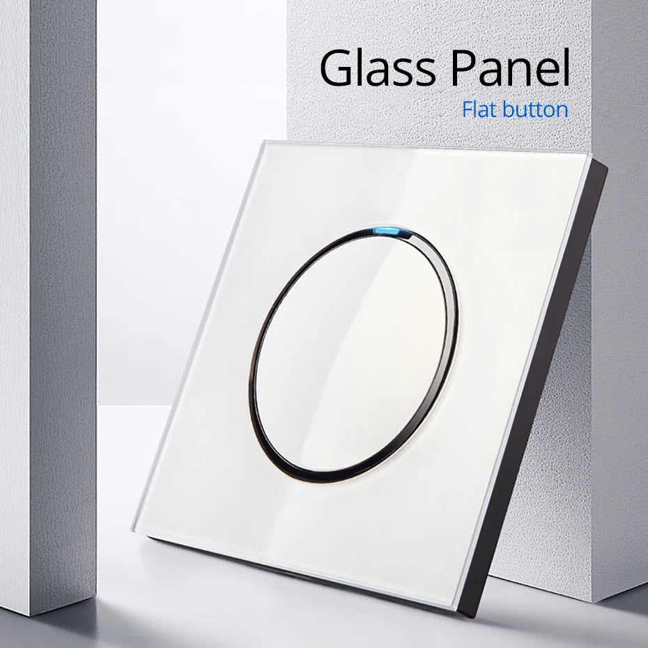 Wallpad wit glazen modulair paneel – stopcontact met vrije combinaties