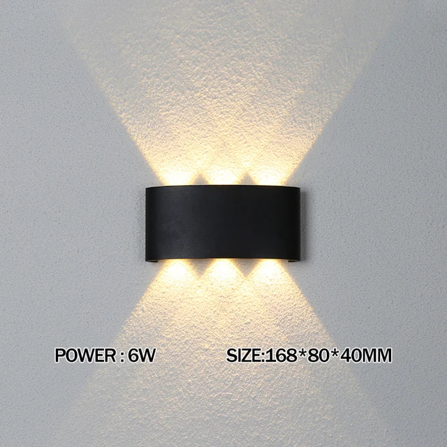Up and Down LED Wall Lamp Waterproof IP65 Aluminium Interior Wall Light For Bedroom Living Room Corridor Indoor Outdoor Lighting