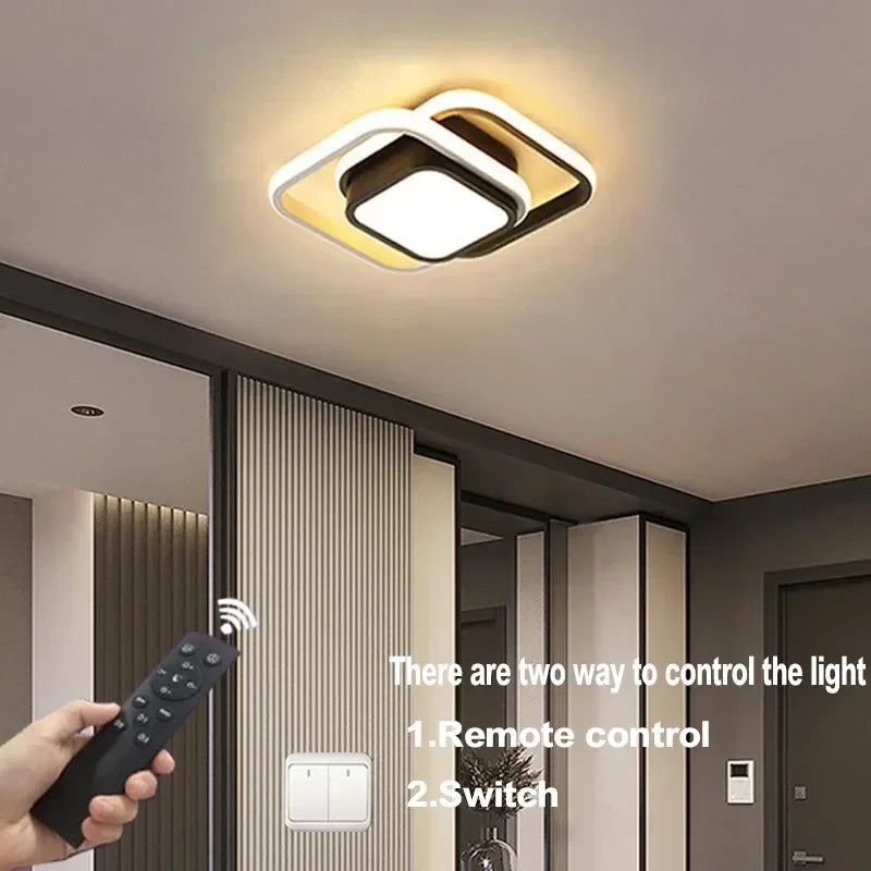 DARHYN Kleine Moderne LED Plafondlamp – Creatief 2-Ringen Design, Aluminium & Acryl