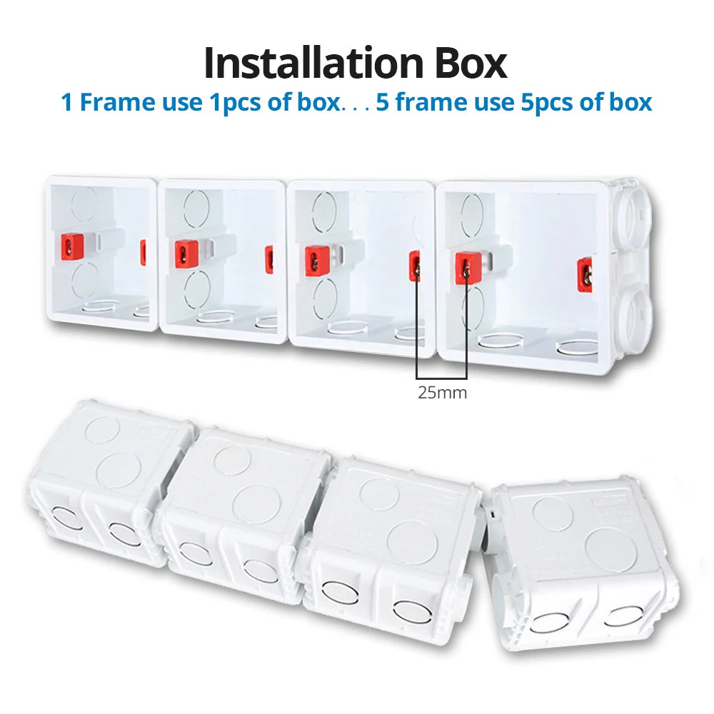 Wallpad wit glazen modulair paneel – stopcontact met vrije combinaties