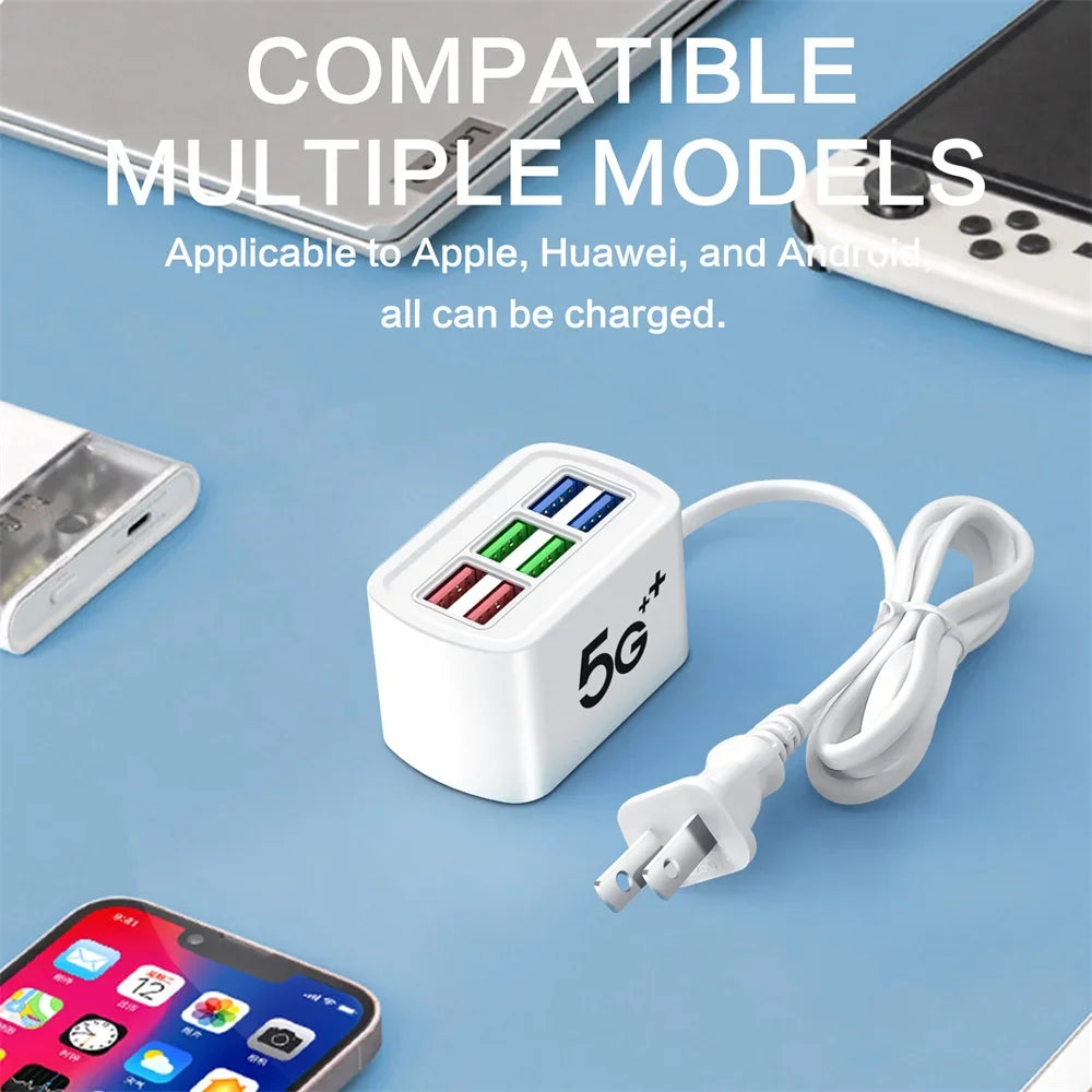 USB Power Strip Phone Charger Universal Adapter MultiPort Head Socket EU Plug Wall Charger For Iphone Xiaomi Socket HUB Splitter