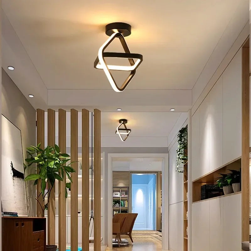 DARHYN Kleine Moderne LED Plafondlamp – Creatief 2-Ringen Design, Aluminium & Acryl
