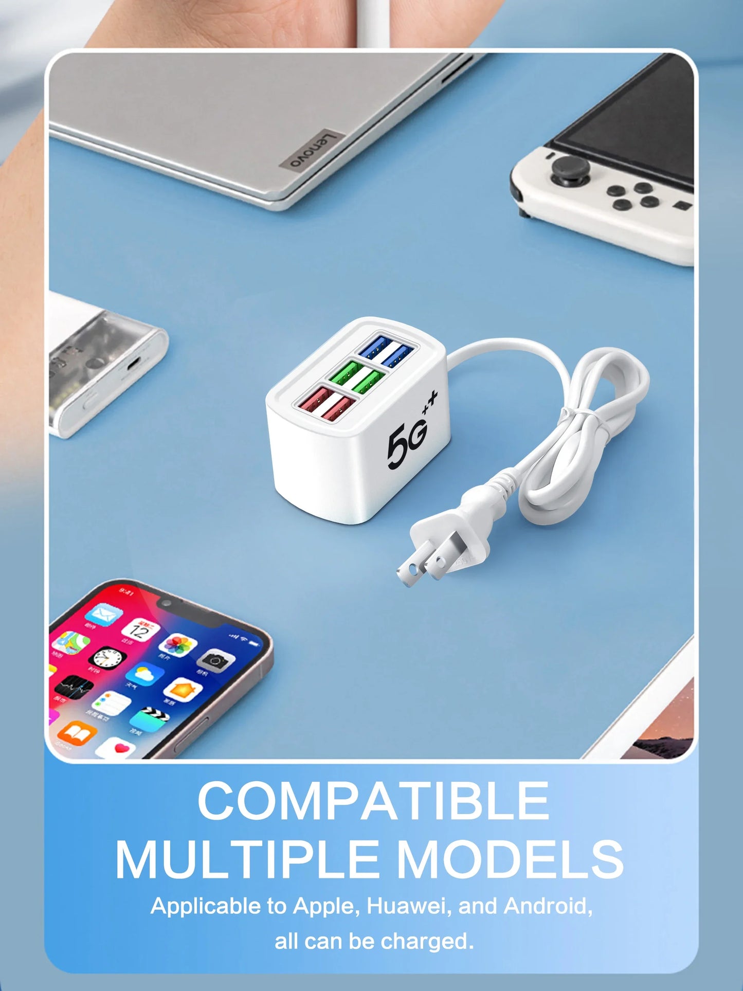USB Power Strip Phone Charger Universal Adapter MultiPort Head Socket EU Plug Wall Charger For Iphone Xiaomi Socket HUB Splitter