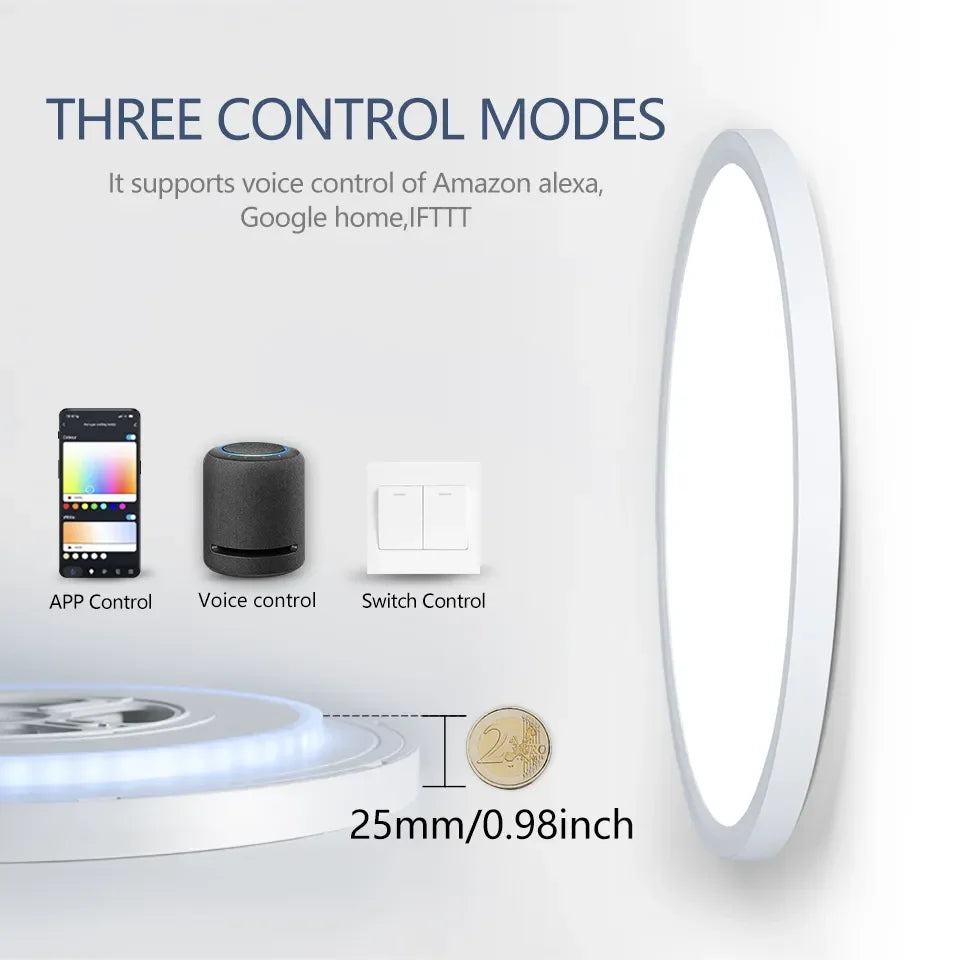 BENEWTON TUYA Slimme RGB LED Plafondlamp – App- & Spraakbediening, Dimbaar, Muzieksync