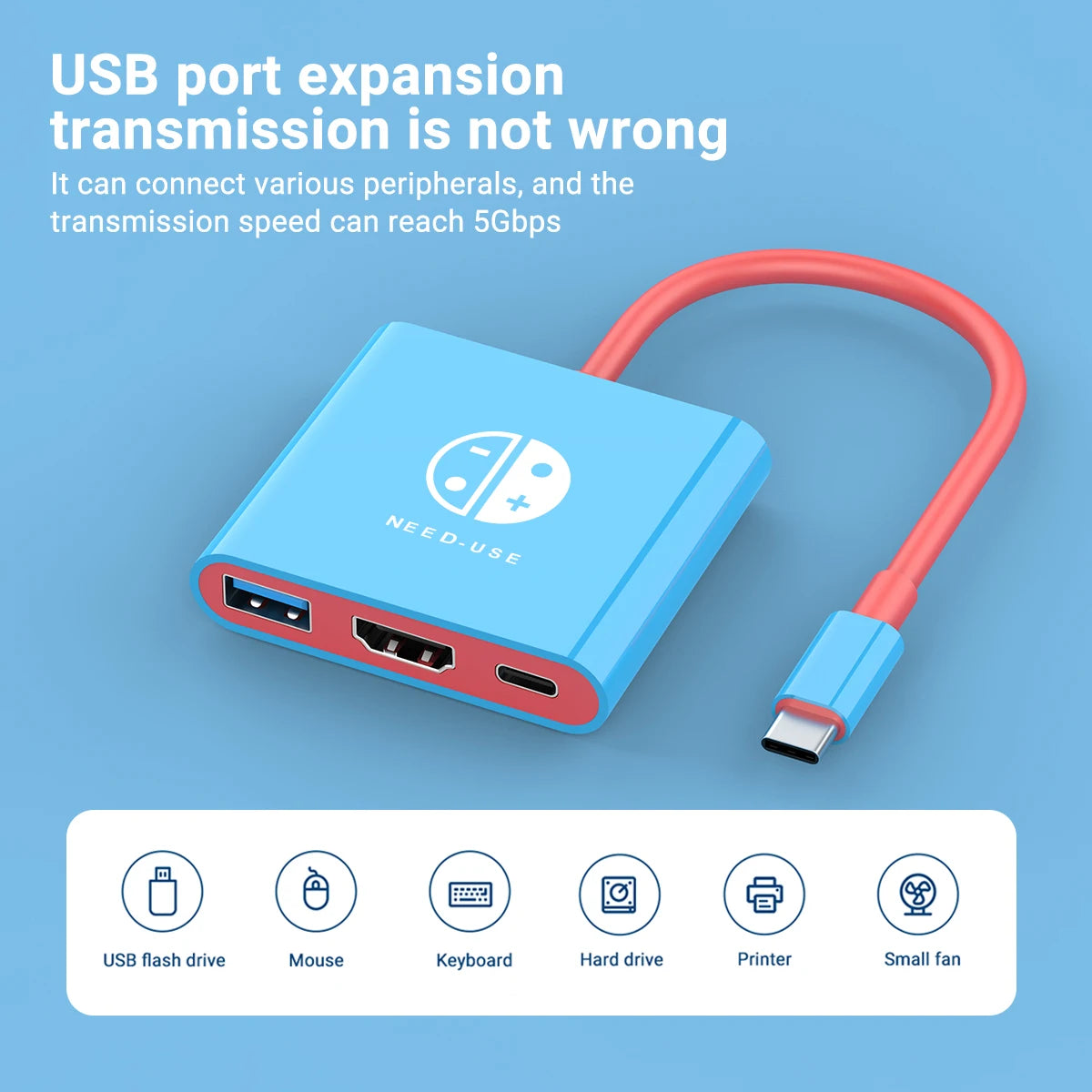 Game Dock 4K HDMI USB-C Hub – draagbaar dockingstation voor laptop, pc & Nintendo Switch