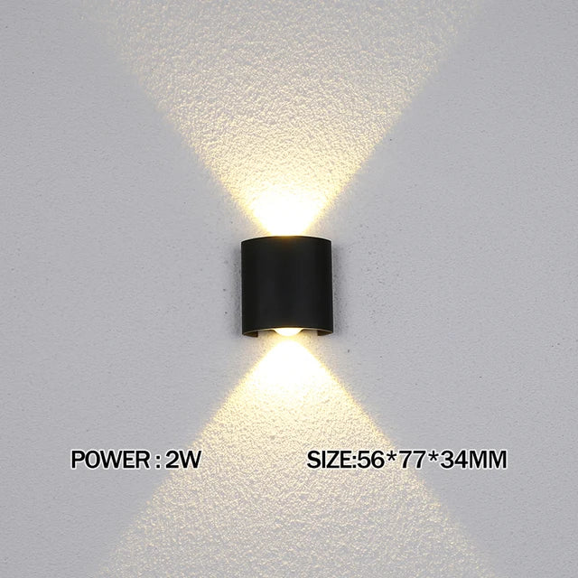 Up and Down LED Wall Lamp Waterproof IP65 Aluminium Interior Wall Light For Bedroom Living Room Corridor Indoor Outdoor Lighting