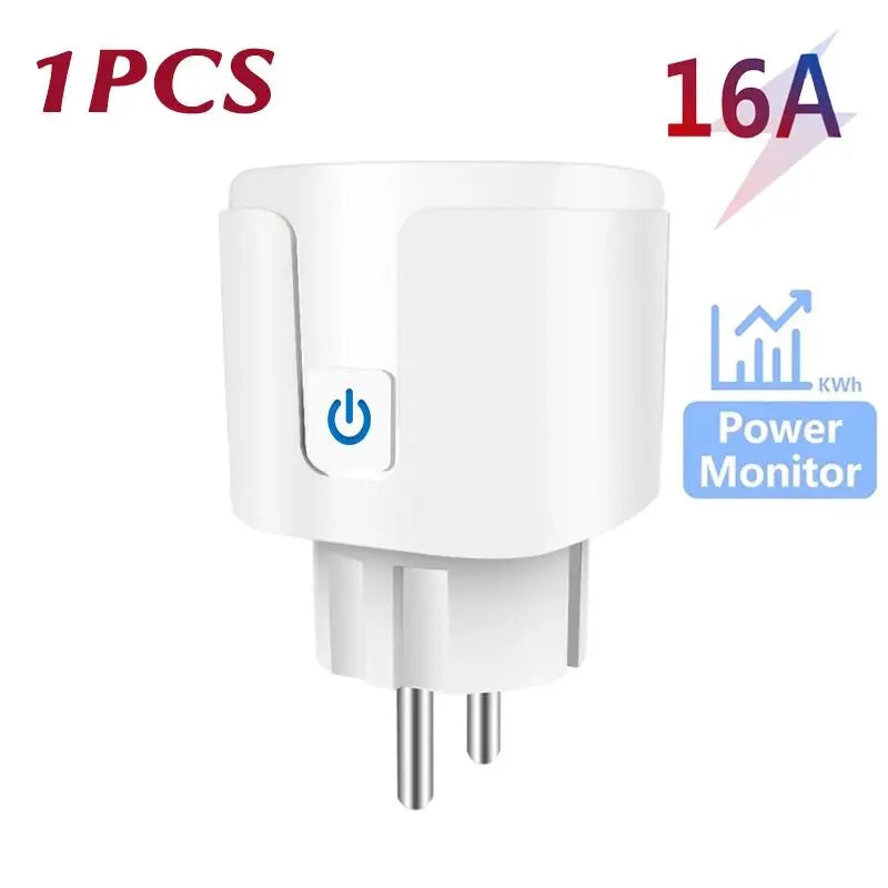 TUYA Smart Plug – WiFi/Zigbee EU Stopcontact, 16A/20A, Energiemeter, Spraakbesturing