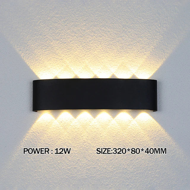 Up and Down LED Wall Lamp Waterproof IP65 Aluminium Interior Wall Light For Bedroom Living Room Corridor Indoor Outdoor Lighting