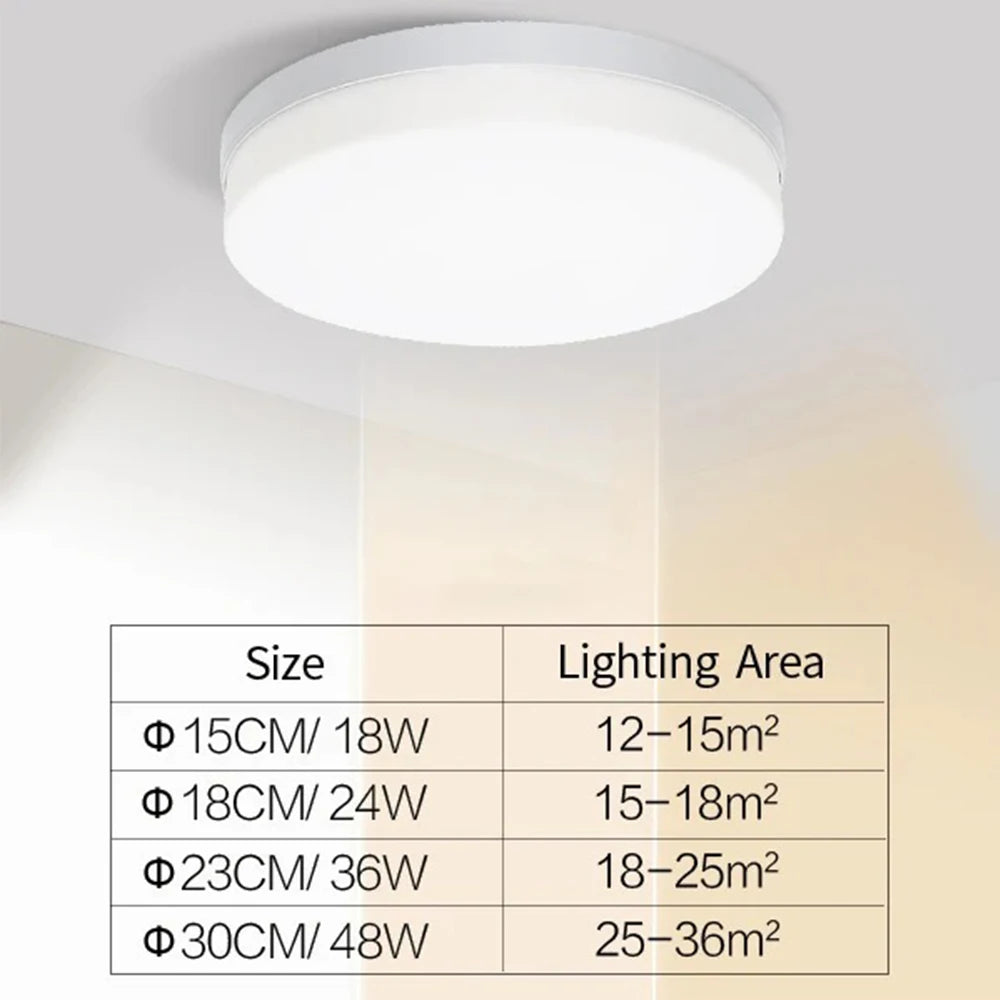 IRALAN Ultraslanke Ronde LED Plafondlamp – Minimalistisch Design, 18–48W, Wit Licht