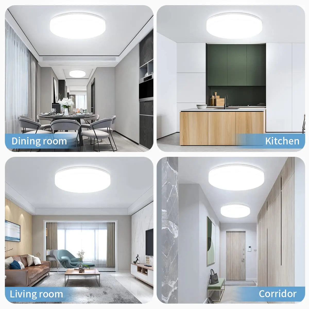 IRALAN Ultraslanke Ronde LED Plafondlamp – Minimalistisch Design, 18–48W, Wit Licht