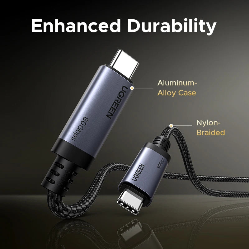 UGREEN USB-C naar USB-C Kabel – 80Gbps USB4 Gen4, 240W Snelladen & Thunderbolt 4