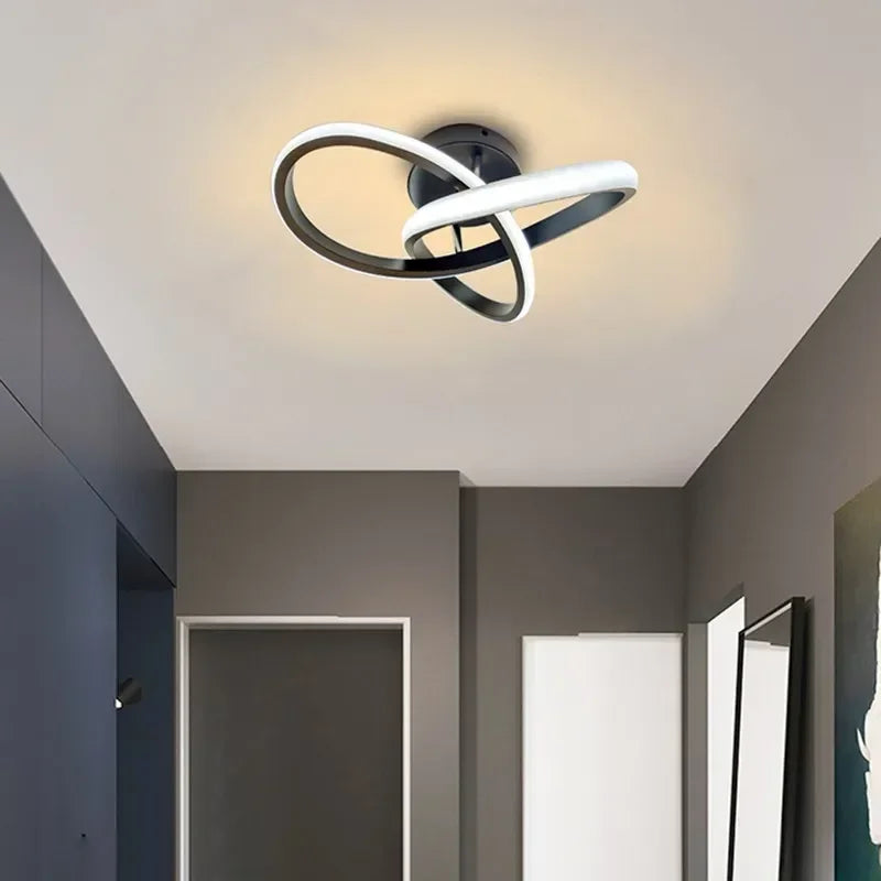 DARHYN Kleine Moderne LED Plafondlamp – Creatief 2-Ringen Design, Aluminium & Acryl