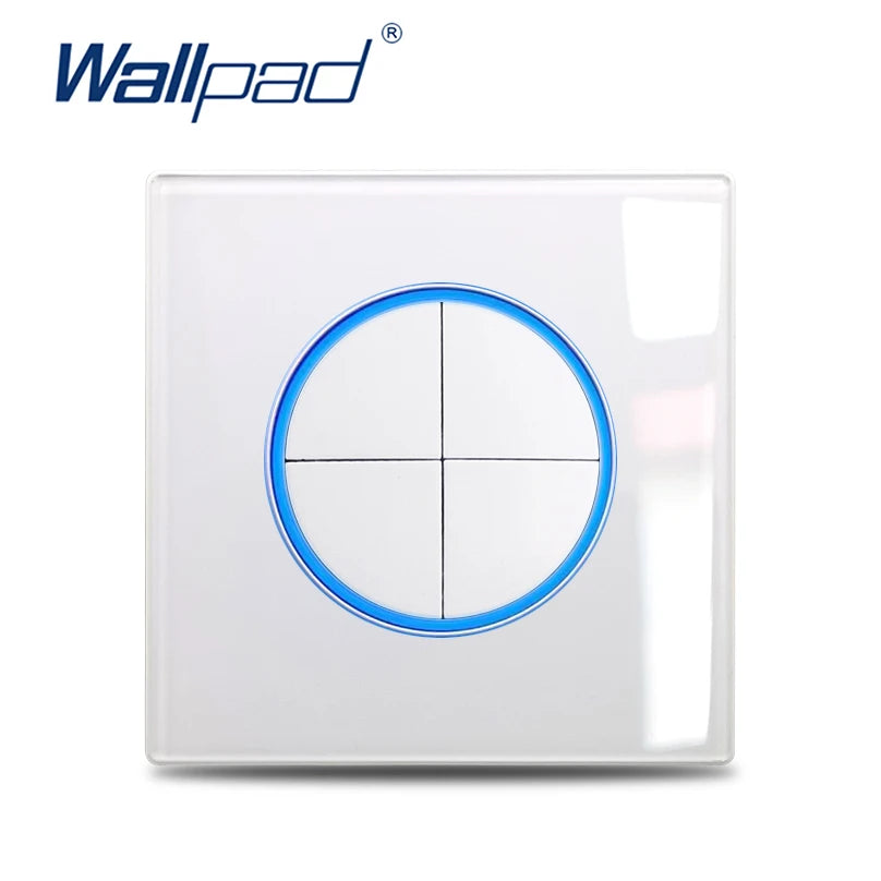 Wallpad Luxe Glazen Lichtschakelaar – 1/2/3/4-Gang Rond Design met LED-indicator (110–250V, 16A)