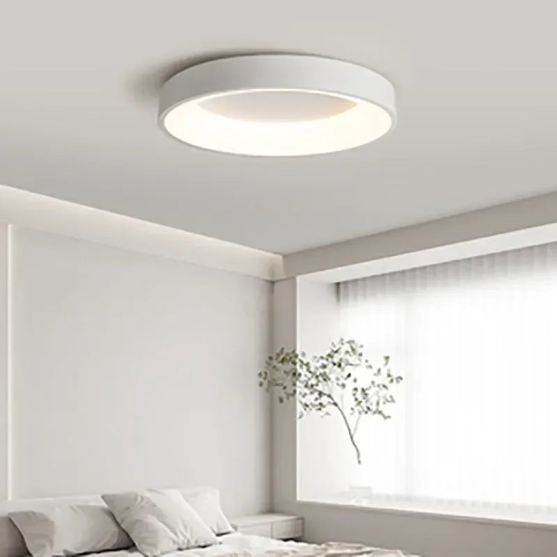 Nordic moderne ronde LED plafondlamp – zwart, wit of grijs.
