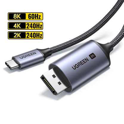 UGREEN USB-C naar 8K DisplayPort 1.4 Kabel – Thunderbolt 3/4 Compatible