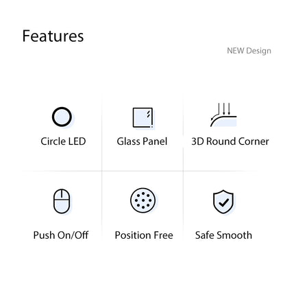 Wallpad Luxe Glazen Lichtschakelaar – 1/2/3/4-Gang Rond Design met LED-indicator (110–250V, 16A)