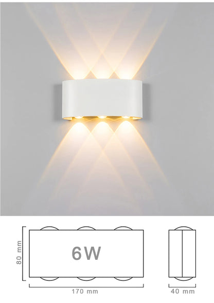 Up and Down LED Wall Lamp Waterproof IP65 Aluminium Interior Wall Light For Bedroom Living Room Corridor Indoor Outdoor Lighting
