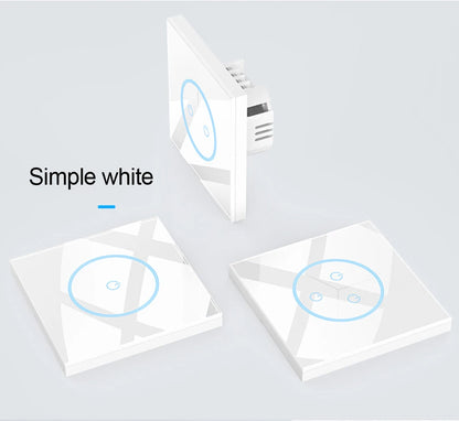 Tuya WiFi Smart Lichtschakelaar – 1/2/3-Gang Touchpaneel met App-bediening voor Alexa & Google Home