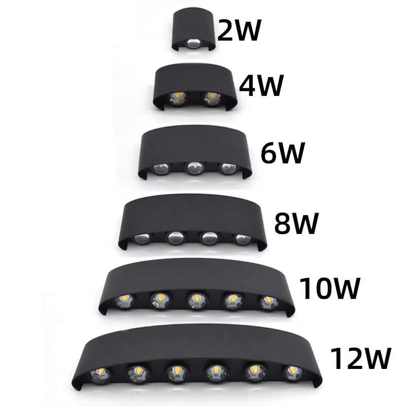 Up and Down LED Wall Lamp Waterproof IP65 Aluminium Interior Wall Light For Bedroom Living Room Corridor Indoor Outdoor Lighting