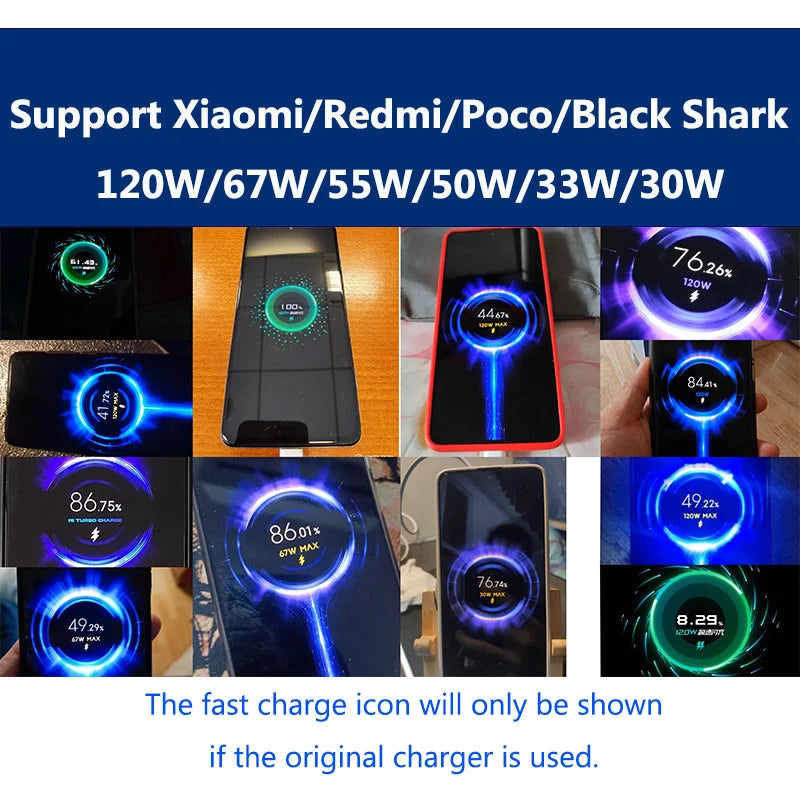 120W Xiaomi Charger Original Turbo Hyper Charge Fast Gan Charging Cable EU US Power Adapter Mi 13T Redmi Note 13 12 Pro+
