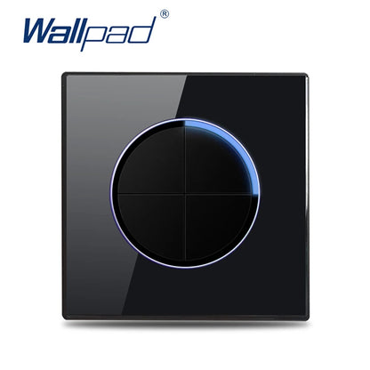 Wallpad Luxe Glazen Lichtschakelaar – 1/2/3/4-Gang Rond Design met LED-indicator (110–250V, 16A)