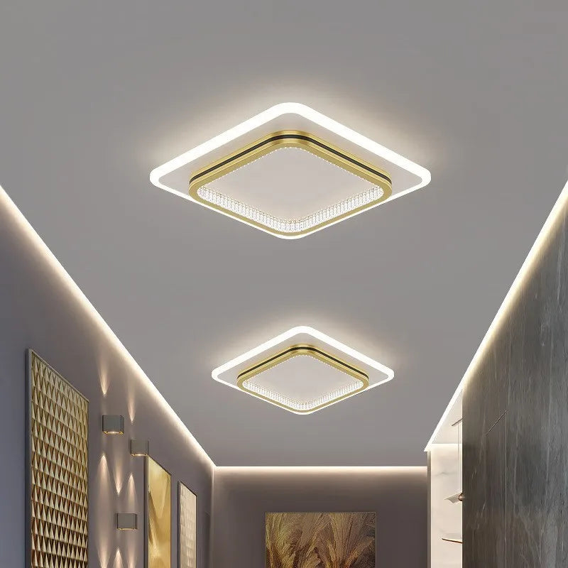 Moderne LED plafondlamp met kristallen lampenkap – rond of vierkant