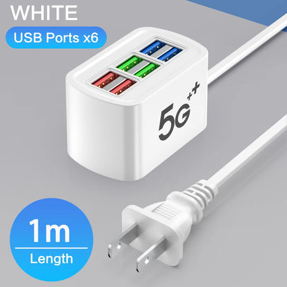 USB Power Strip Phone Charger Universal Adapter MultiPort Head Socket EU Plug Wall Charger For Iphone Xiaomi Socket HUB Splitter